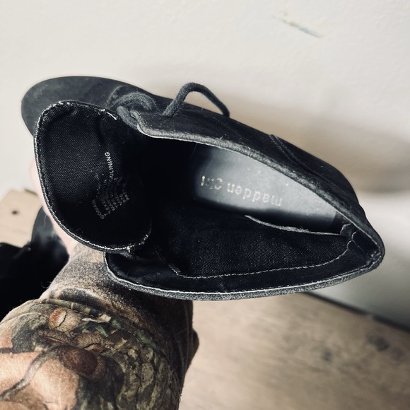 Madden Girl Black Suede Lace-Up Wedge Ankle Booties Women's Size 7 SEE PHOTOS - Picture 8 of 10